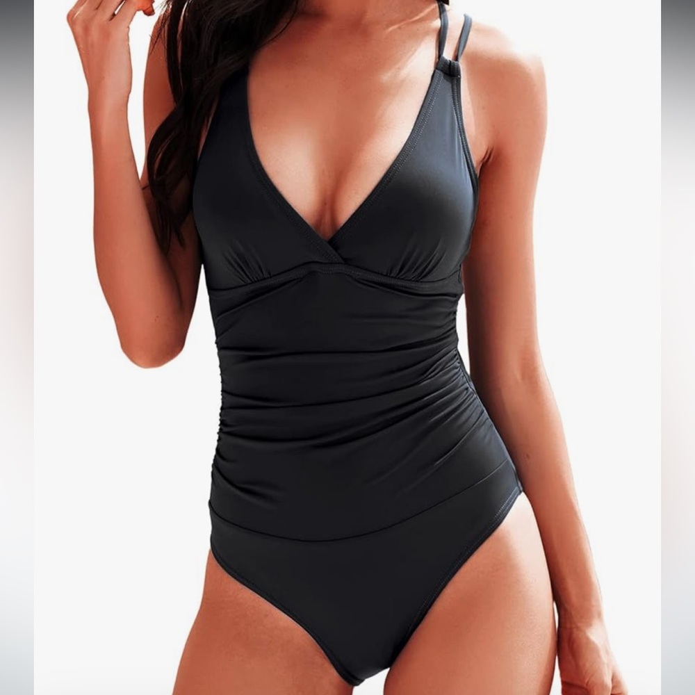 NWT Tummy Control Black One-Piece Swimsuit by Ki Laphee size S